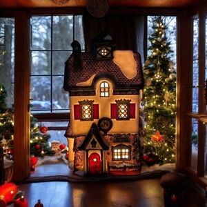 Vintage Dept 56 North Pole Neenee’s Dolls Toys Santa Village Ceramic 7.5 Inch